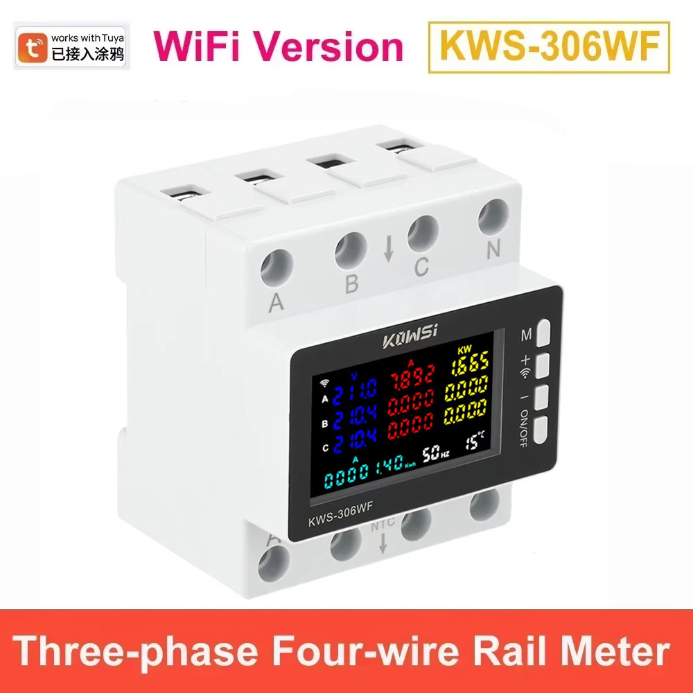 Energy Meter Din Rail Wifi - Tuya WLAN-Stromzähler, dreiphasiger, vieradriger Energiezähler für