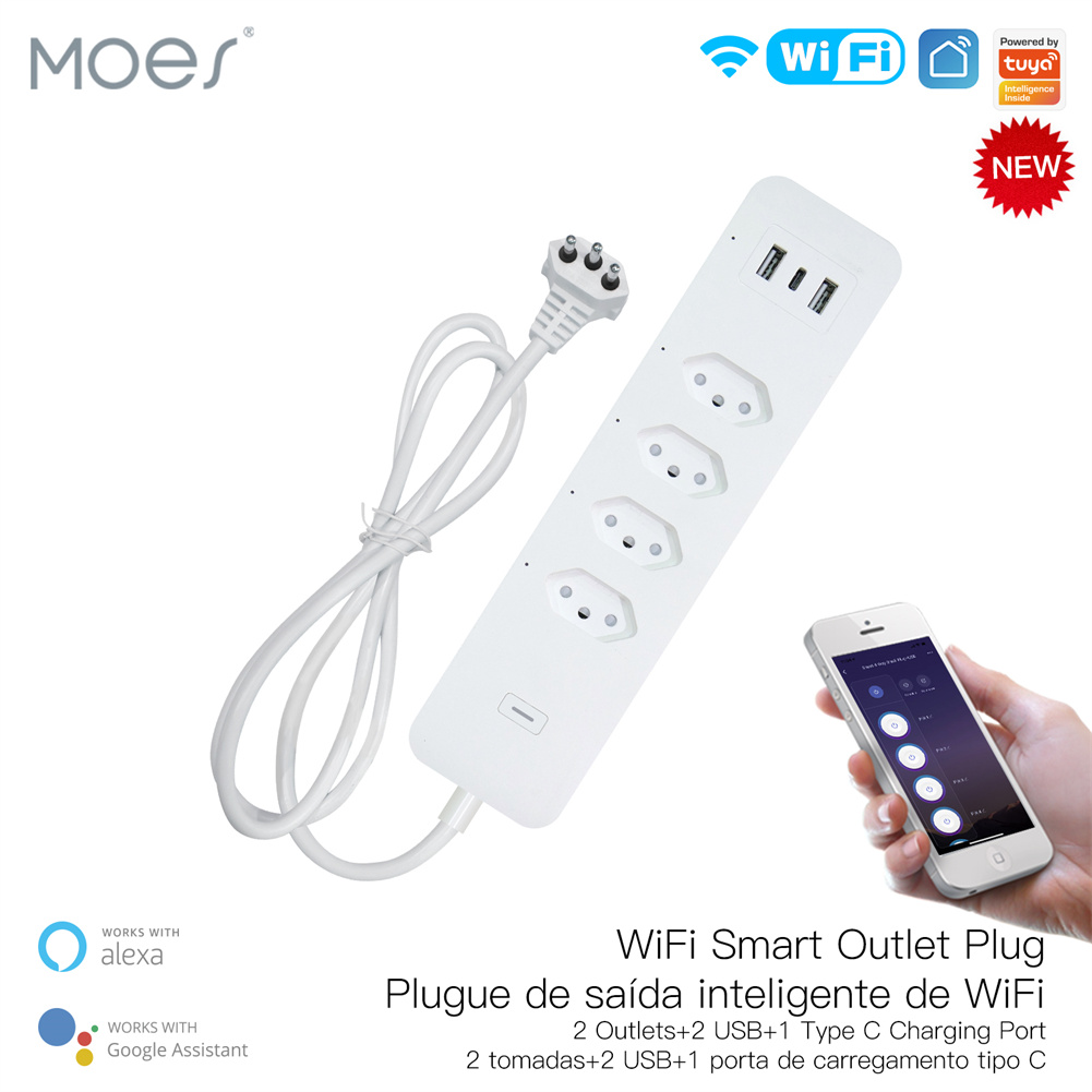 Smart Power Strip 4 Outlet Usb - Wifi brasilien smart steckdosen leiste überspannung