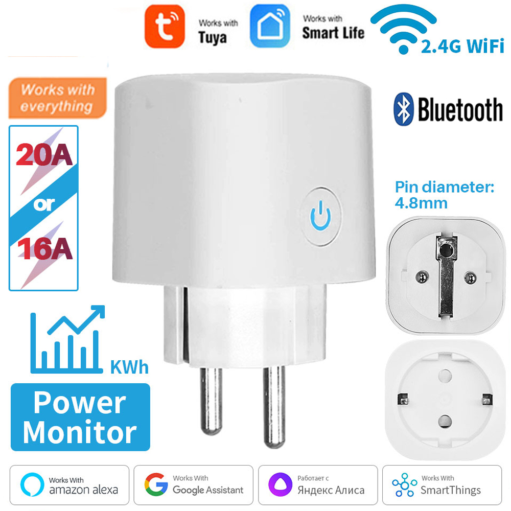 Smart Plug Energy Monitoring Wifi - Kompatibel mit TUYA Smart Plug WiFi-Steckdose