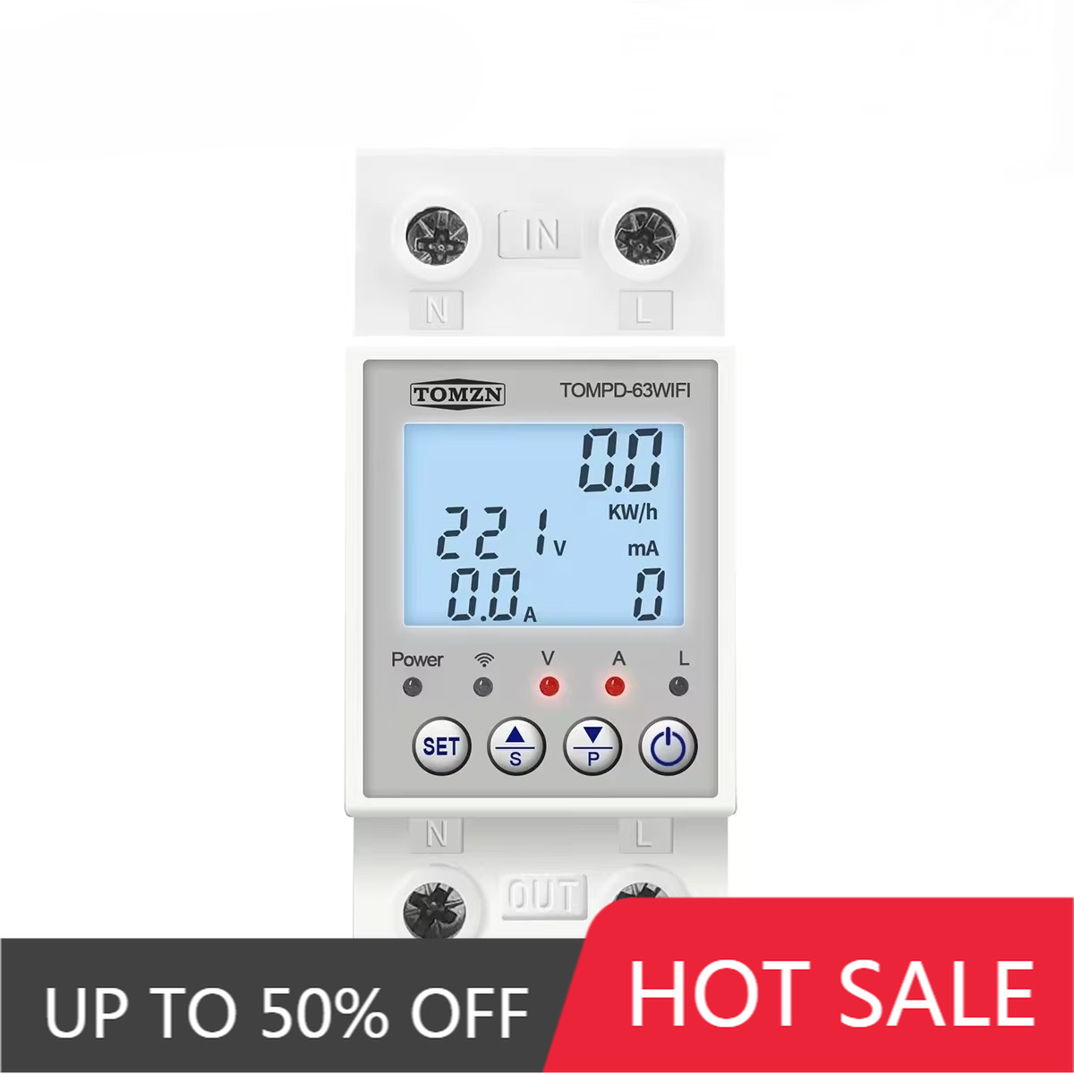 Energy Meter Din Rail Wifi - TUYA Smartlife DIN-Schienen-Smart-MCB TOMZN TOMPD-63 63A