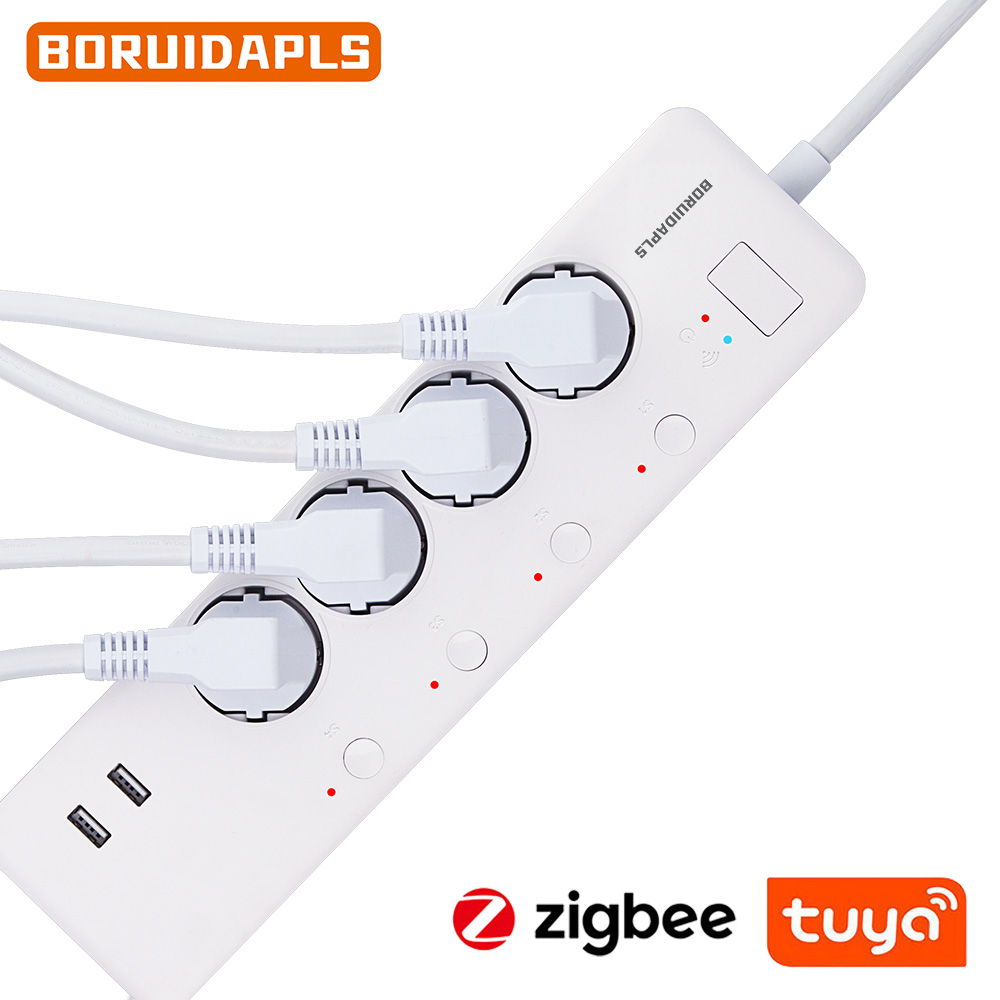 Smart Plug Matter Thread - BORUIDAPLS Zigbee Multifunktions-Stromverteiler 16A 4AC Unabhängige