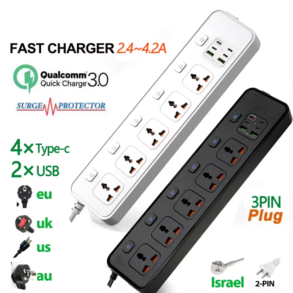 Smart Plug Surge Protector - Universelle Steckdosenleiste mit USB-Typ-C-Anschluss QC3.0 20