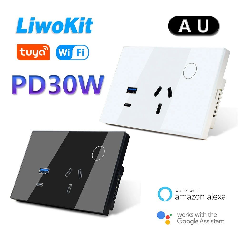 Smart Plug Energy Monitoring Wifi - LiwoKit AU Tuya Wifi Wandsteckdose Smart