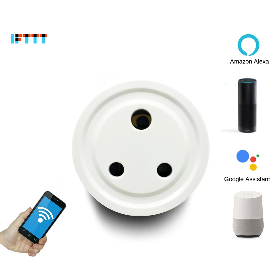Smart Plug Mini Alexa Google - Indien Runde 3 Pins Wi-Fi WiFi