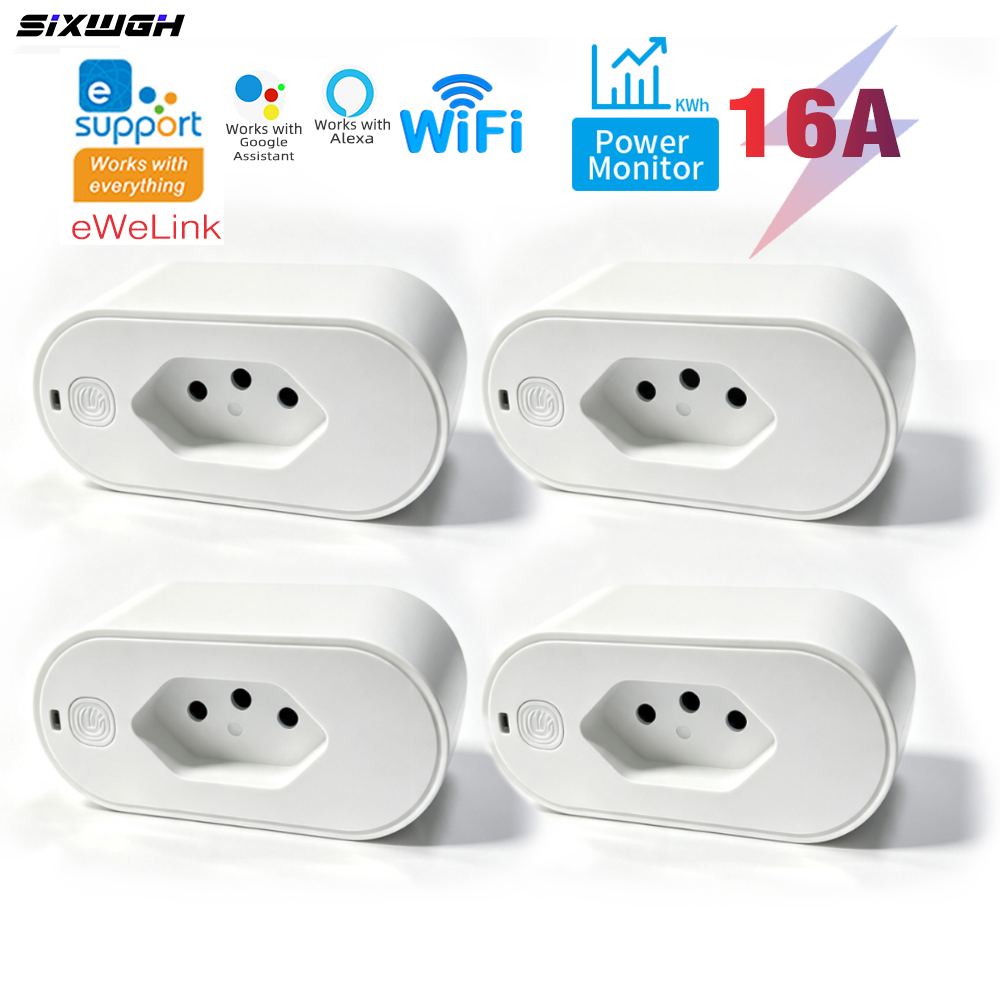 Smart Socket With Timer Countdown - EWeLink WLAN-Smart-Steckdose Brasilien-Stecker mit Energieüberwachung, Timer