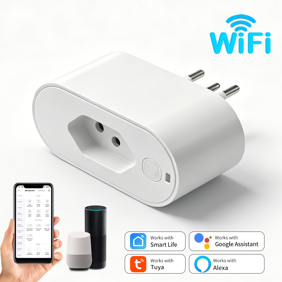 Smart Socket 16A Tuya App - Tuya WiFi Brasilien-Stecker 16A Steckdose mit