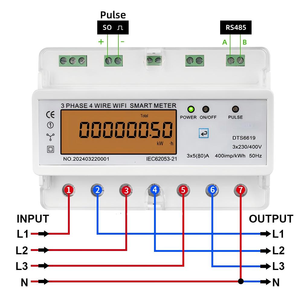 3-Phasen 4-Draht WLAN Smart En – Energy Meter Din Rail Wifi Bewertung und Preis
