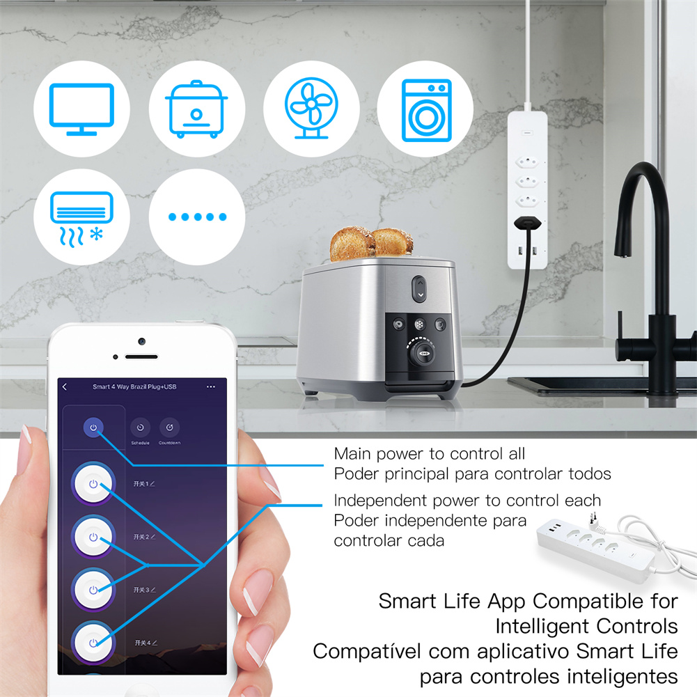 Wifi brasilien smart steckdose – Smart Power Strip 4 Outlet Usb Bewertung und Preis