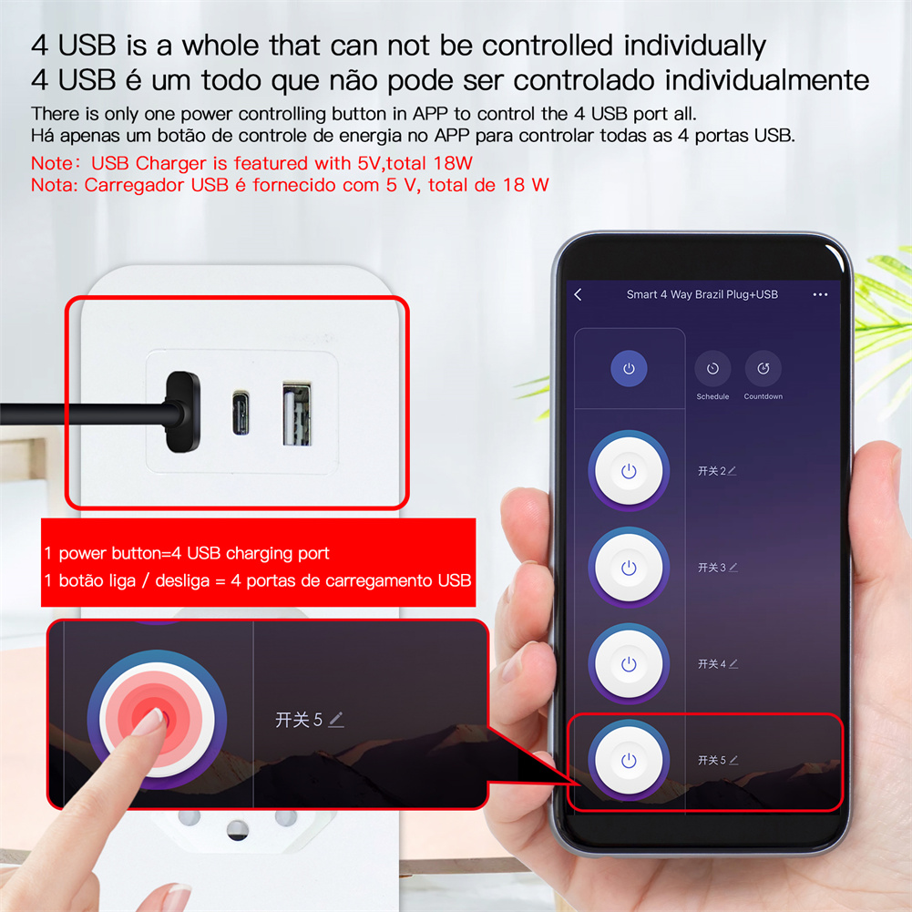 Wifi brasilien smart steckdose – Smart Power Strip 4 Outlet Usb Bewertung und Preis