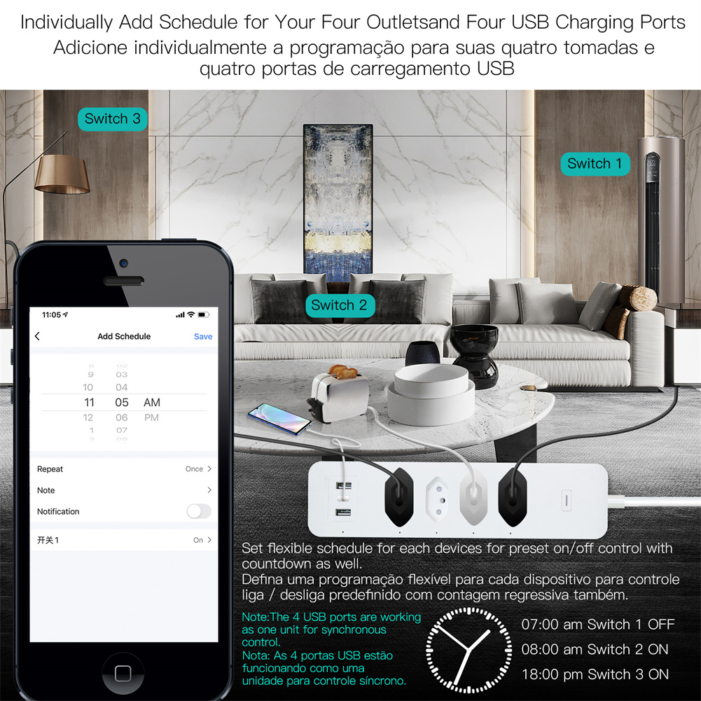 Wifi brasilien smart steckdose – Smart Power Strip 4 Outlet Usb Bewertung und Preis