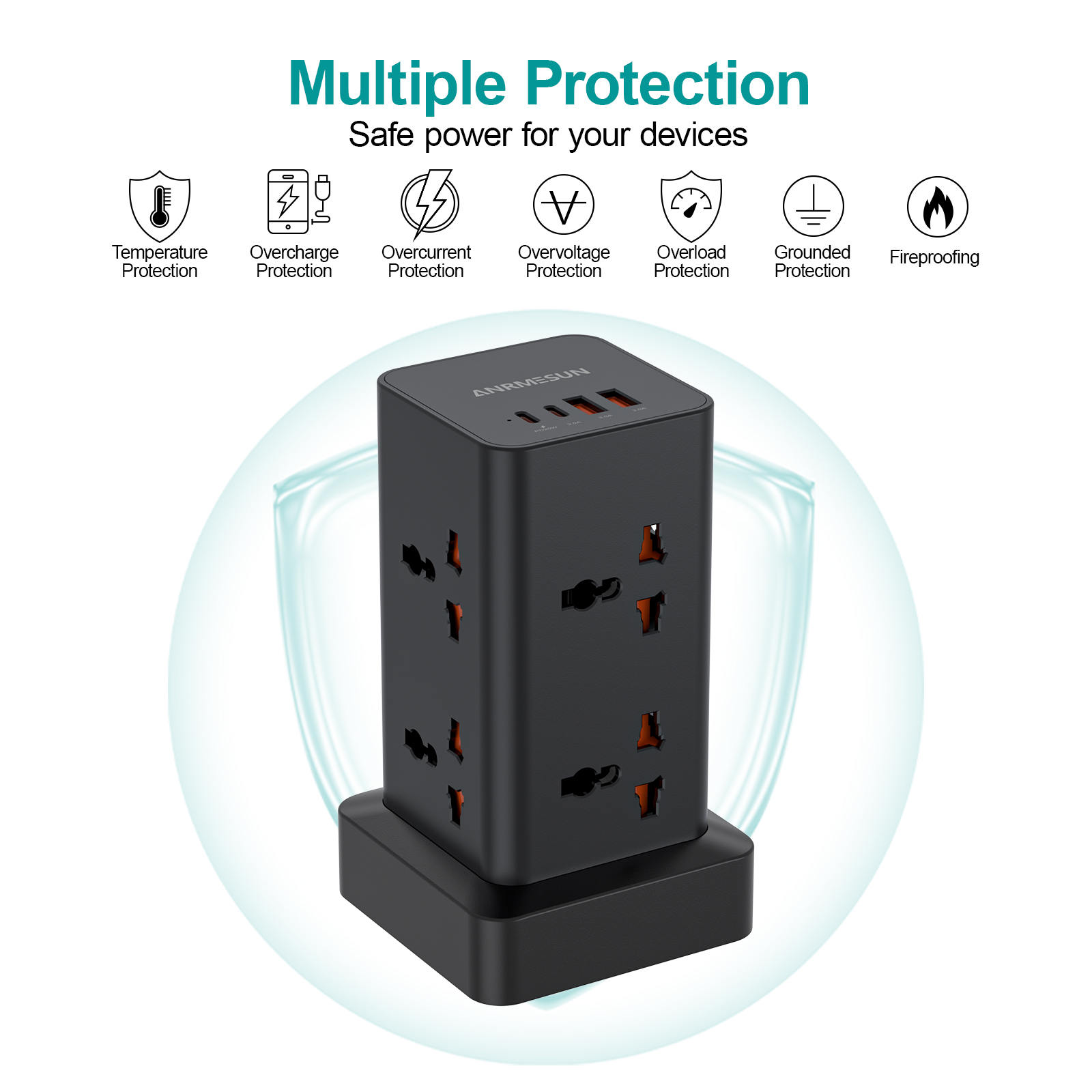 Tower-Steckdosenleiste, EU-Ste – Smart Plug Surge Protector Bewertung und Preis