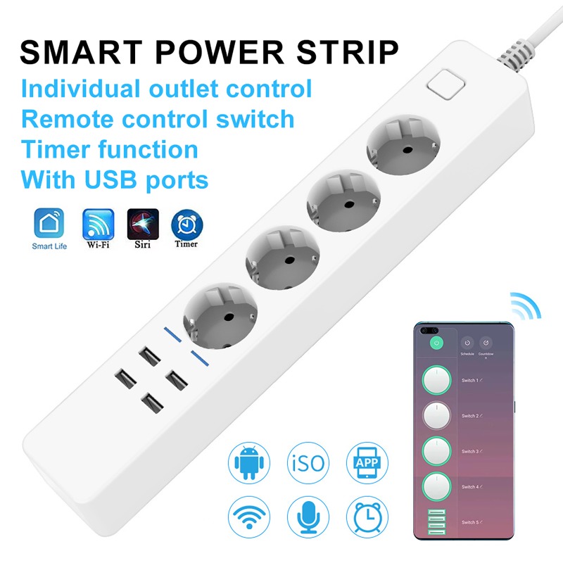 Smarte Steckdosenleiste Tuya W – Smart Power Strip 4 Outlet Usb Bewertung und Preis