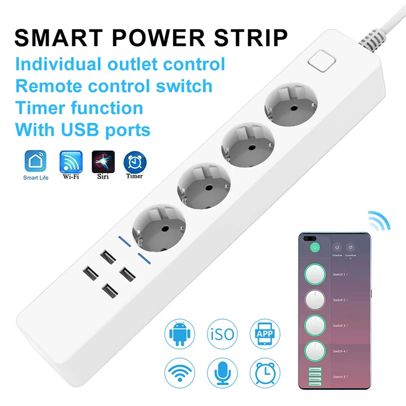 8-in-1 Multifunktionale WLAN-S – Smart Power Strip 4 Outlet Usb Bewertung und Preis