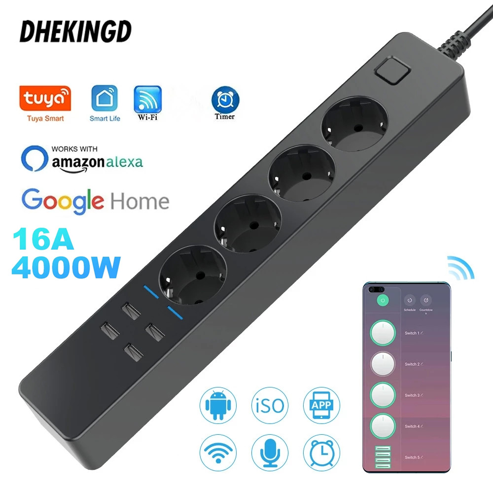 1,8M 3M 5M WLAN-Smart-Steckdos – Smart Power Strip 4 Outlet Usb Bewertung und Preis