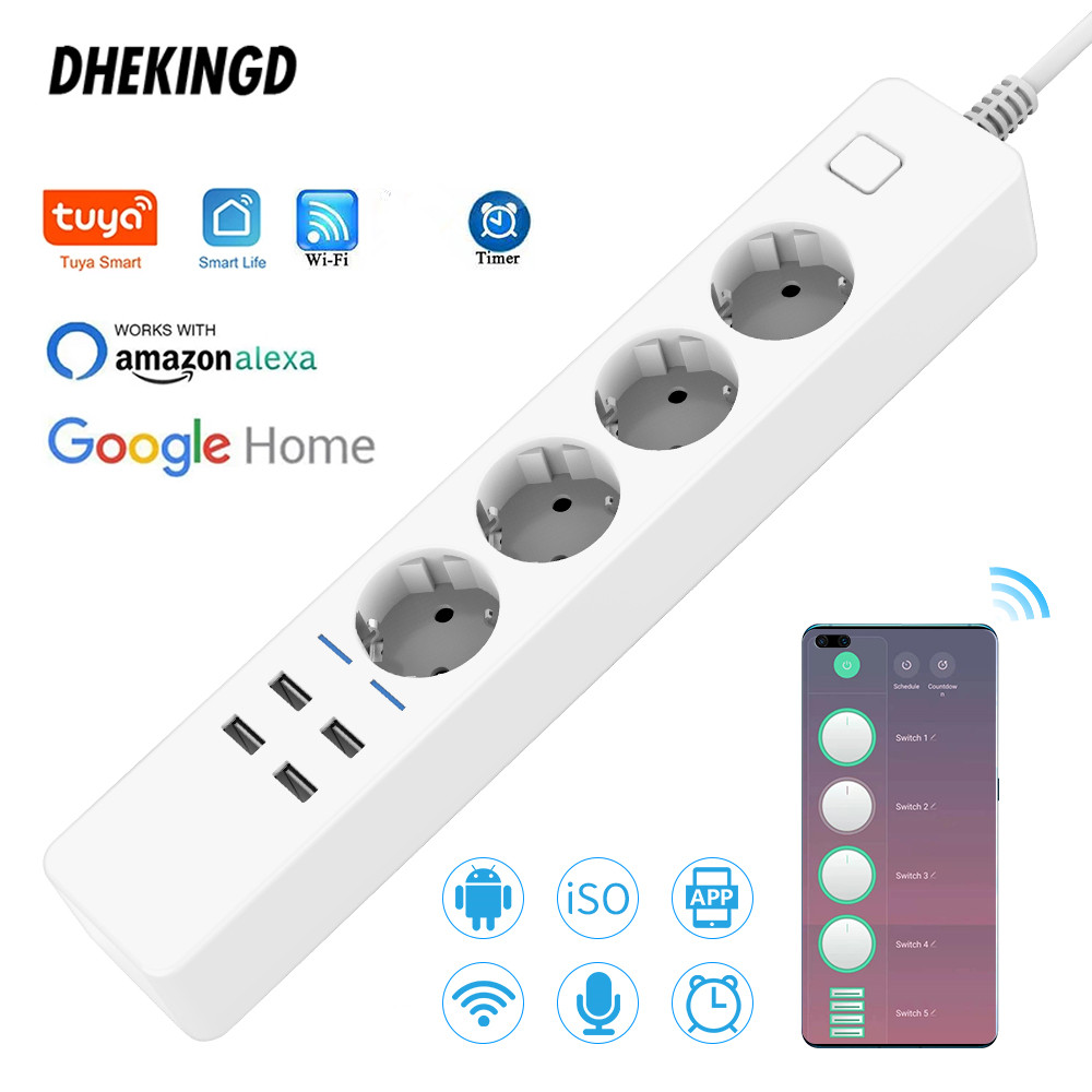 1,8M 3M 5M WLAN-Smart-Steckdos – Smart Power Strip 4 Outlet Usb Bewertung und Preis