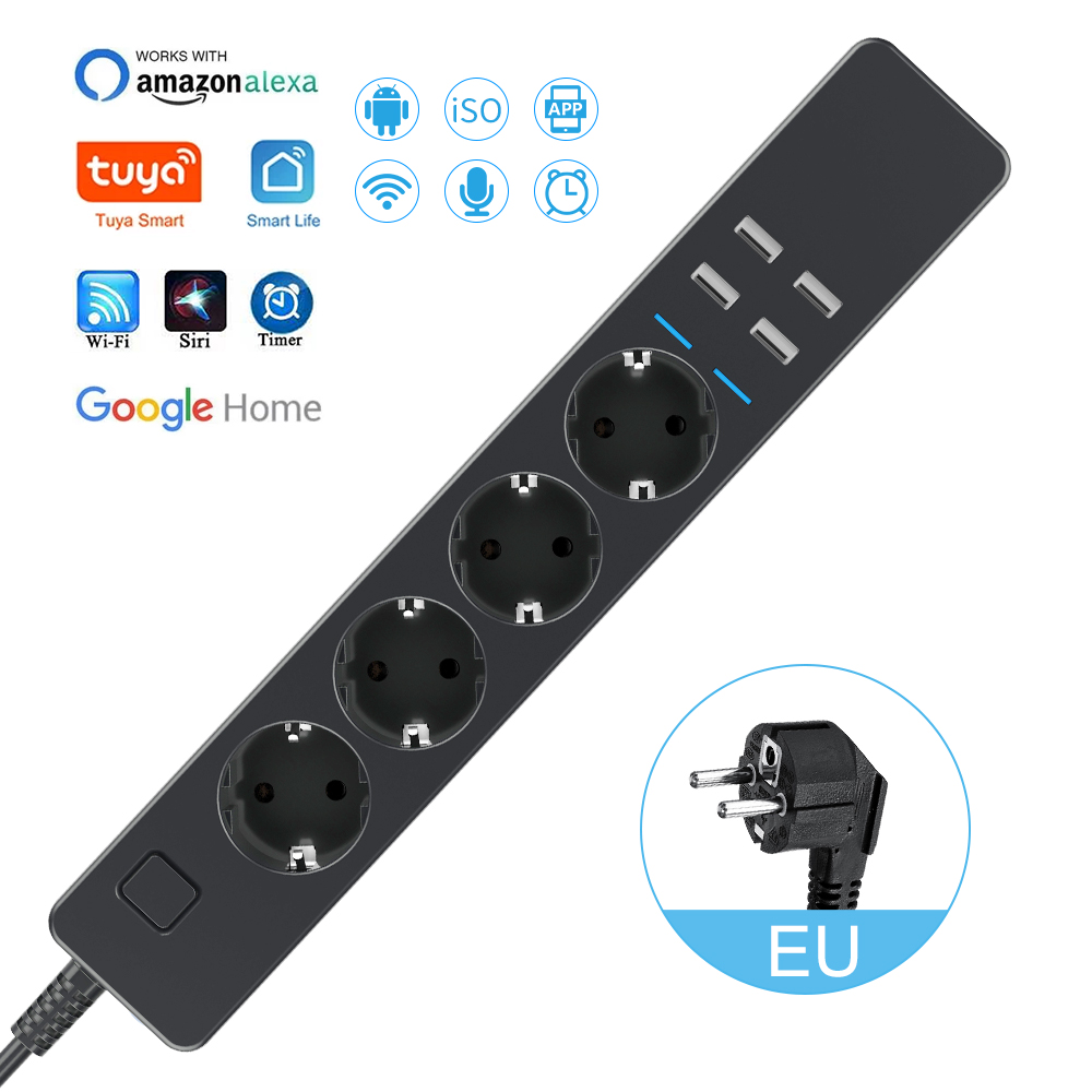 1,8M 3M 5M WLAN-Smart-Steckdos – Smart Power Strip 4 Outlet Usb Bewertung und Preis
