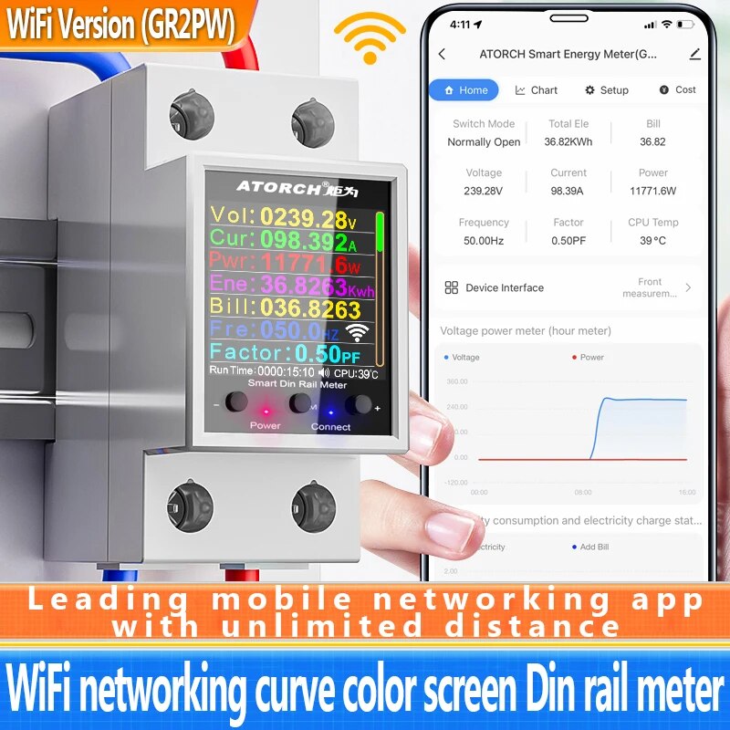 100A Tuya WiFi Din Rail Power  – Energy Meter Din Rail Wifi Bewertung und Preis