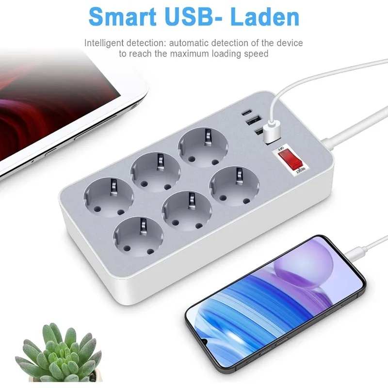 10-in-1 EU-Stecker Schalter-St – Smart Power Strip 4 Outlet Usb Bewertung und Preis