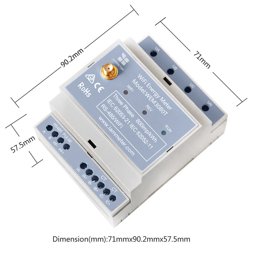 Bidirektionaler 3-Phasen-Energ – Energy Meter Din Rail Wifi Bewertung und Preis