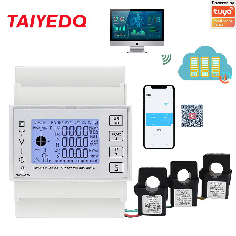 TAC4321CT Dreiphasiger DIN-Sch – Energy Meter Din Rail Wifi Bewertung und Preis