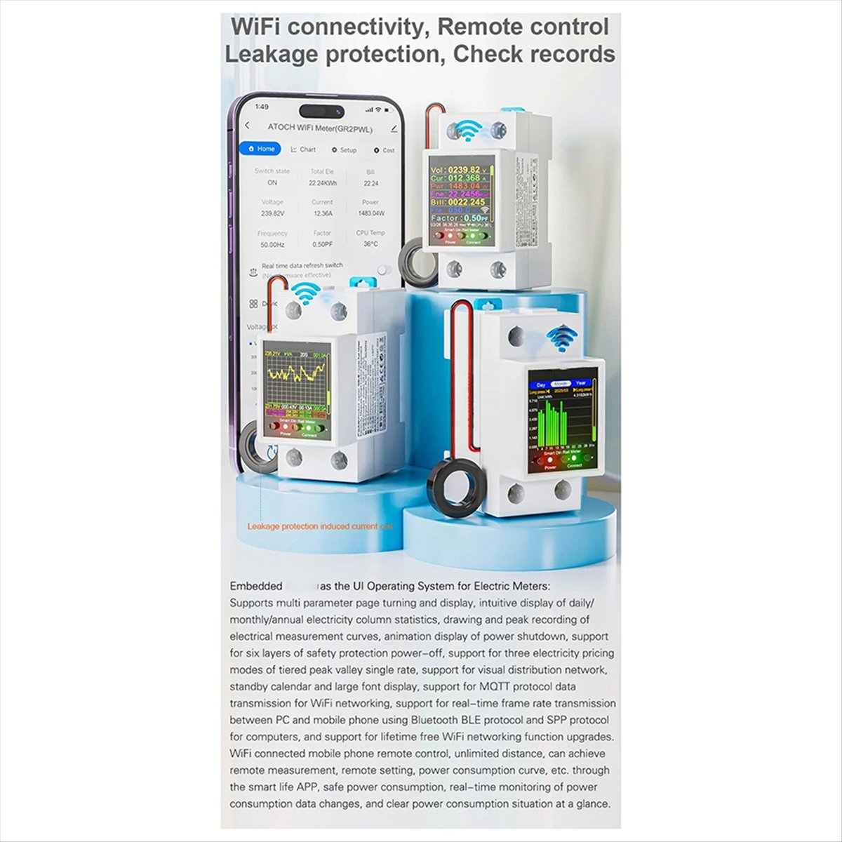 Dynamischer Tuya WiFi Smart DI – Energy Meter Din Rail Wifi Bewertung und Preis